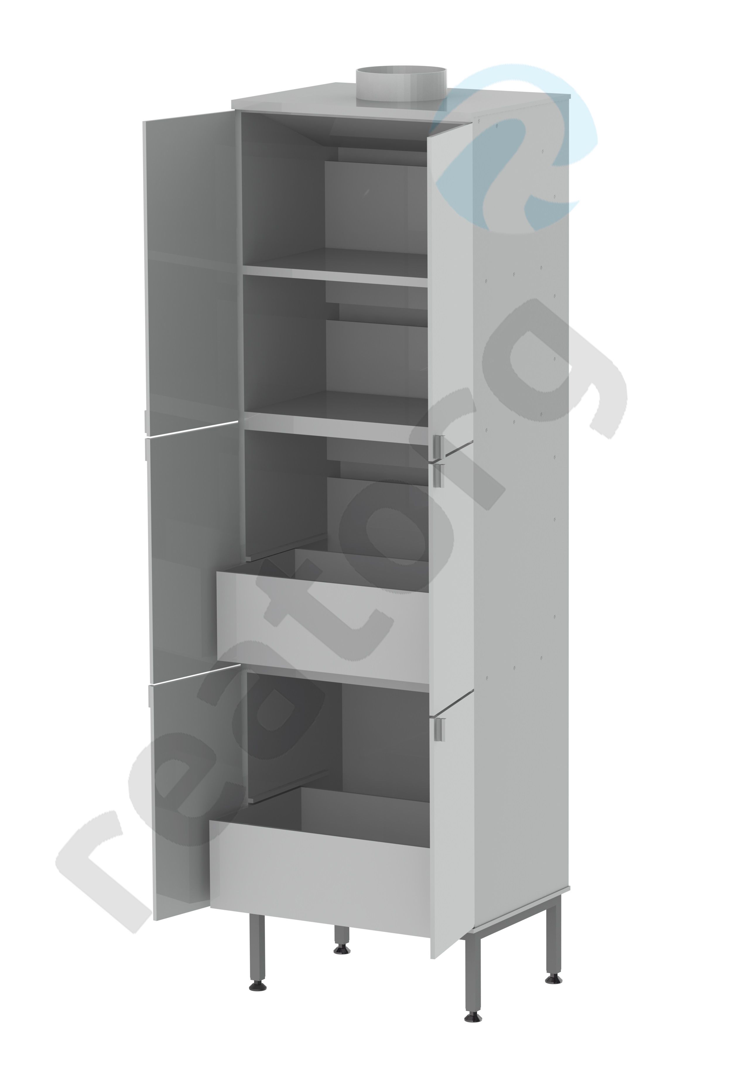 Шкаф для реактивов кислотостойкий Simple pro ЛК-600 ШРП с ящиками