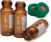 Набор виал с крышками и септами,(500шт) Screw Cap Vial + Septa Kit, Amber  500EA, 5182-0735 Agilent