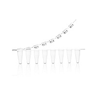 Пробирки в стрипах, 0.1 мл, 8-полос, белые, с прозрач круглой крышкой, нестерил, 1250/уп, PK00190