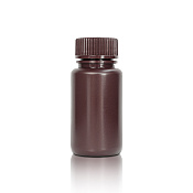 Бутылки HDPE, 60 мл, винтовые, янтар, с крышками, широкое горло, нестерил, 500/уп, PK00297