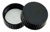 Крышки для банок, 38-400, черные, полипропиленовые, закрытый верх, септа PTFE/белый силикон, толщина 1,5 мм, 24/pk, C0000255 ALWSCI