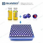 Виалы с крышками, 2 мл, прозр, ПТФЭ/силикон, 9-425, винт, с местом для надп, 100/pk, C0001170 ALWSCI