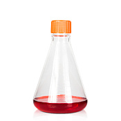 Колбы Эрленмейера, 1000 мл, PETG, винтовая оранж крышка, стерильные, 25/уп, PK00275 Pekybio